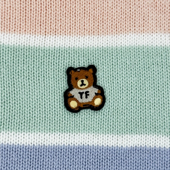 Teddy Fresh | Men’s Stripe Multicolor Pastel Crewneck Sweater | L - Picture 2 of 8